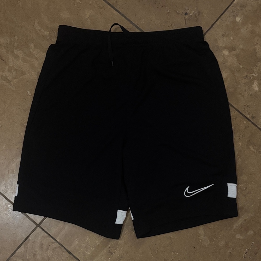 Nike Black Athletic Shorts with White Swoosh